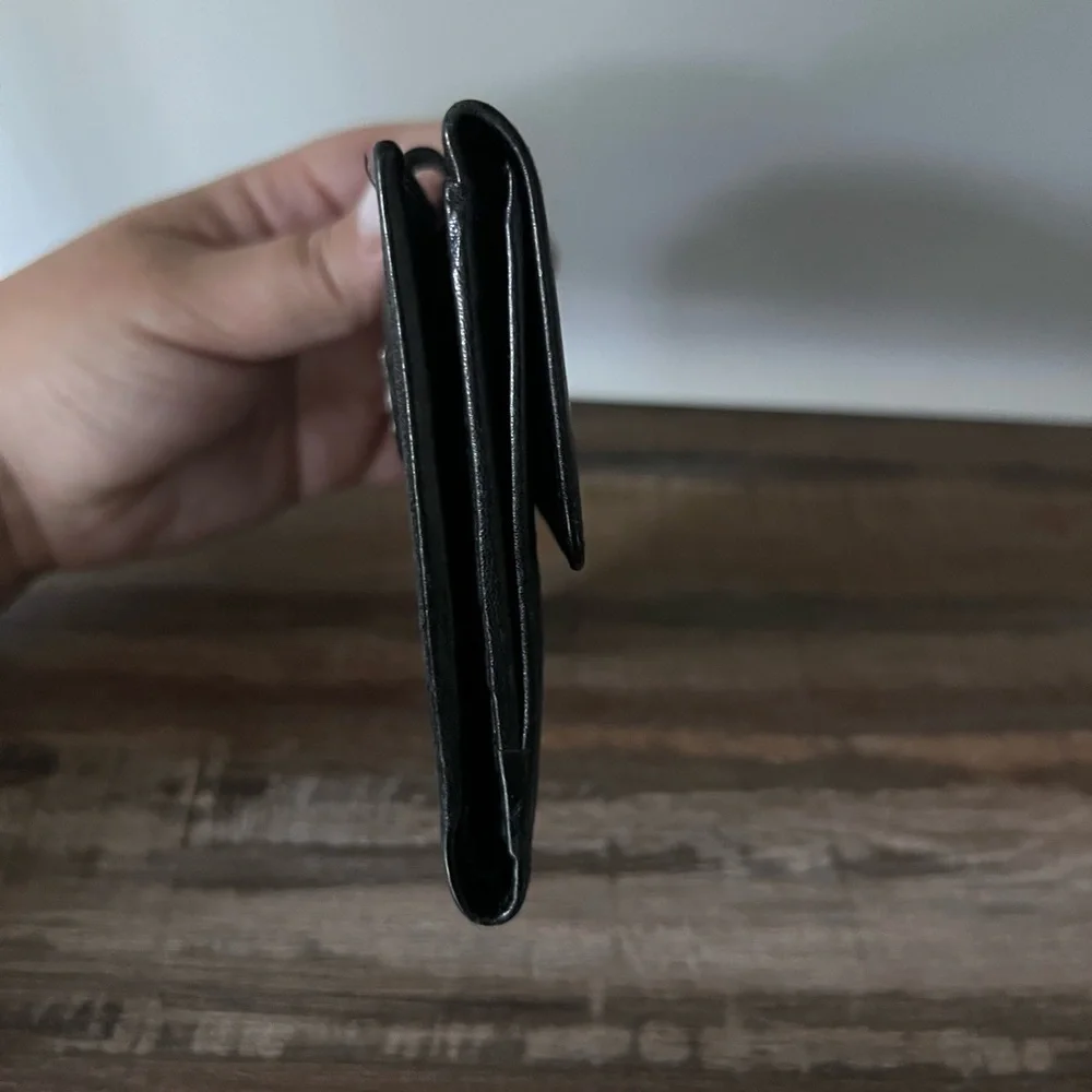 Salvatore Ferragamo Black Textured Wallet